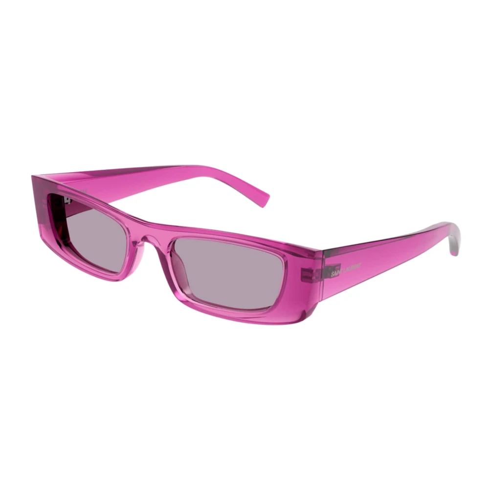 Saint Laurent Roze Rechthoekige Zonnebril Pink Dames