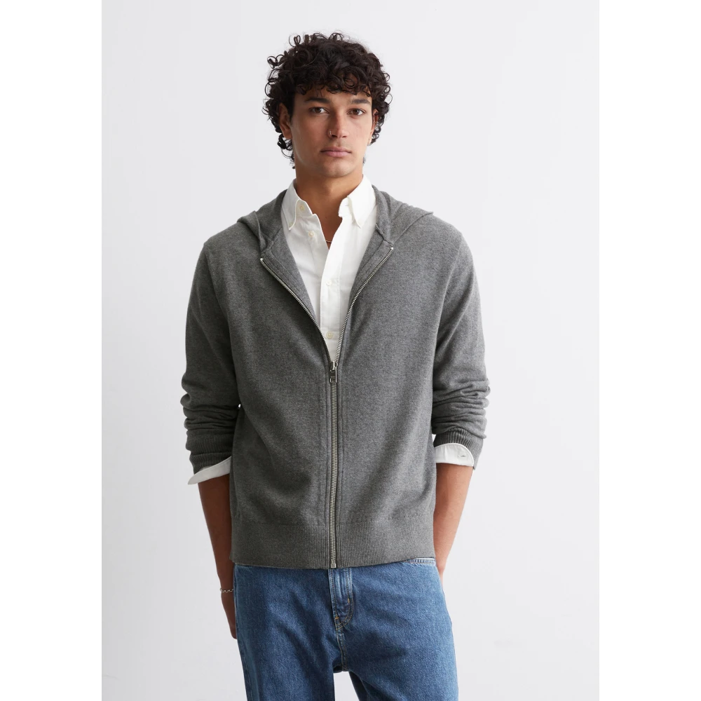 Marc O'Polo Hoodie vest normaal Gray Heren