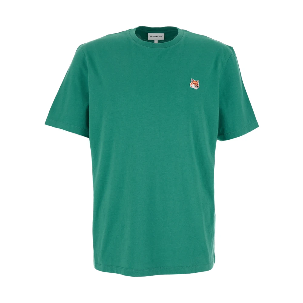 Maison Kitsuné Groen Shirt met Fox Head Patch Green Heren