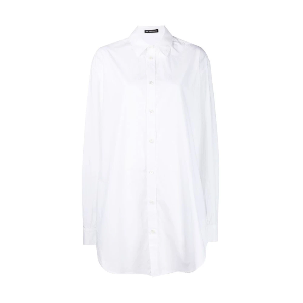Ann Demeulemeester Witte Katoenen Overhemd met Lange Mouwen White Dames