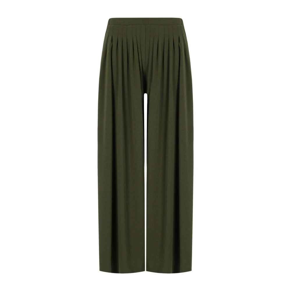 Max Mara Women's Green Wide Trousers, Xs, Cicala Cropped Trousers
