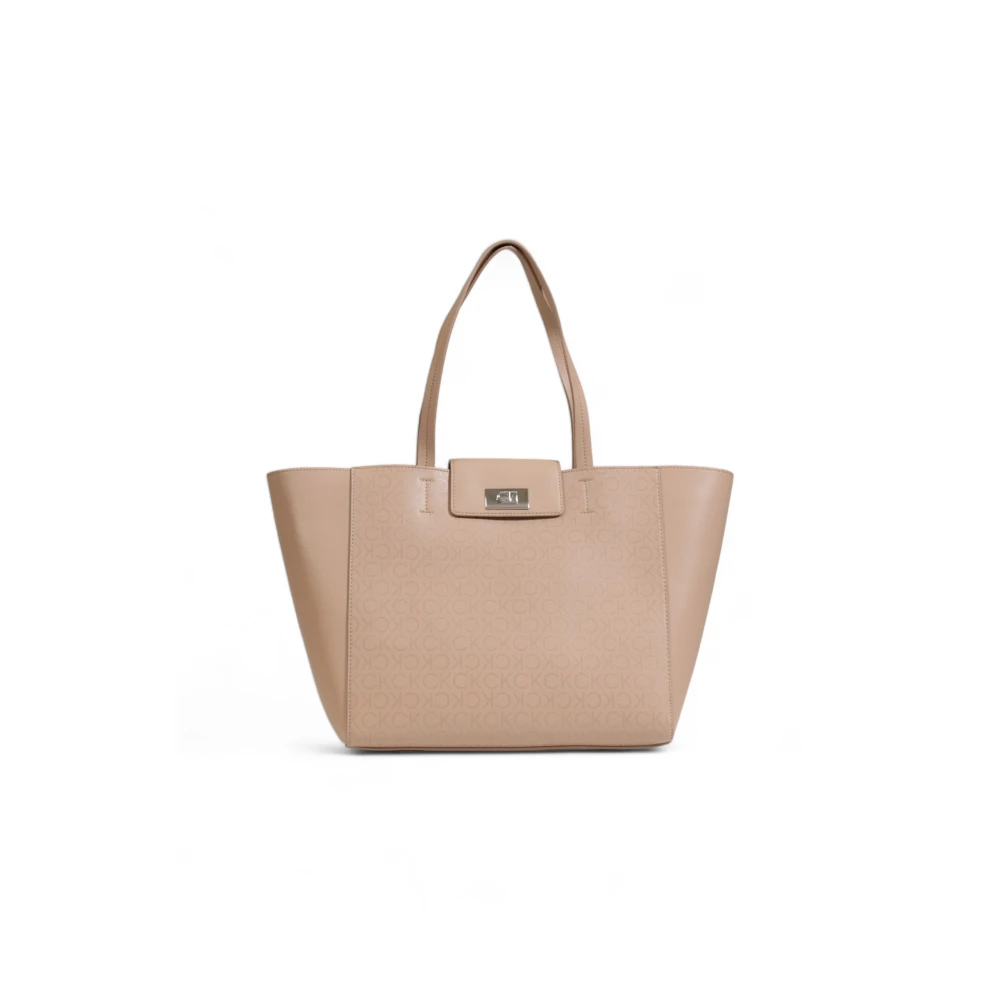 Calvin Klein Medium Shopper Tas Herfst Winter Collectie Beige Dames