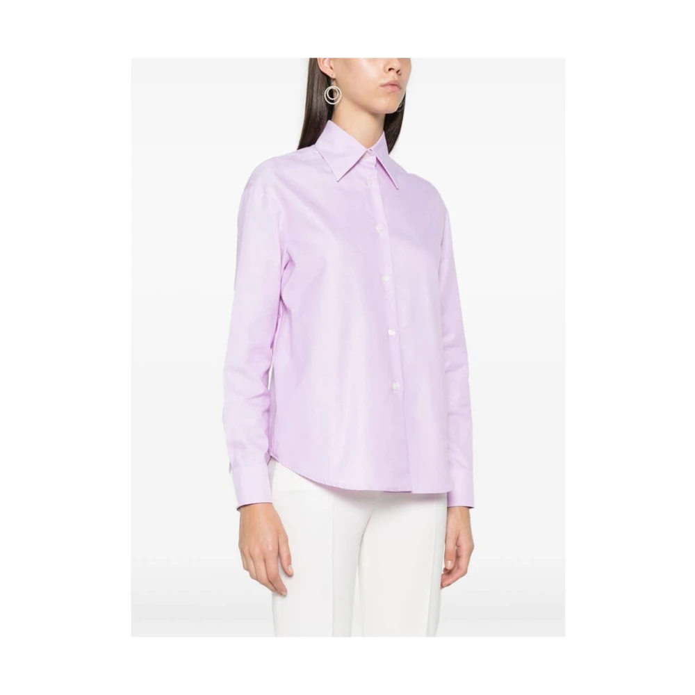 Mazzarelli Roze Katoenen Overhemd met Textuur Pink Dames