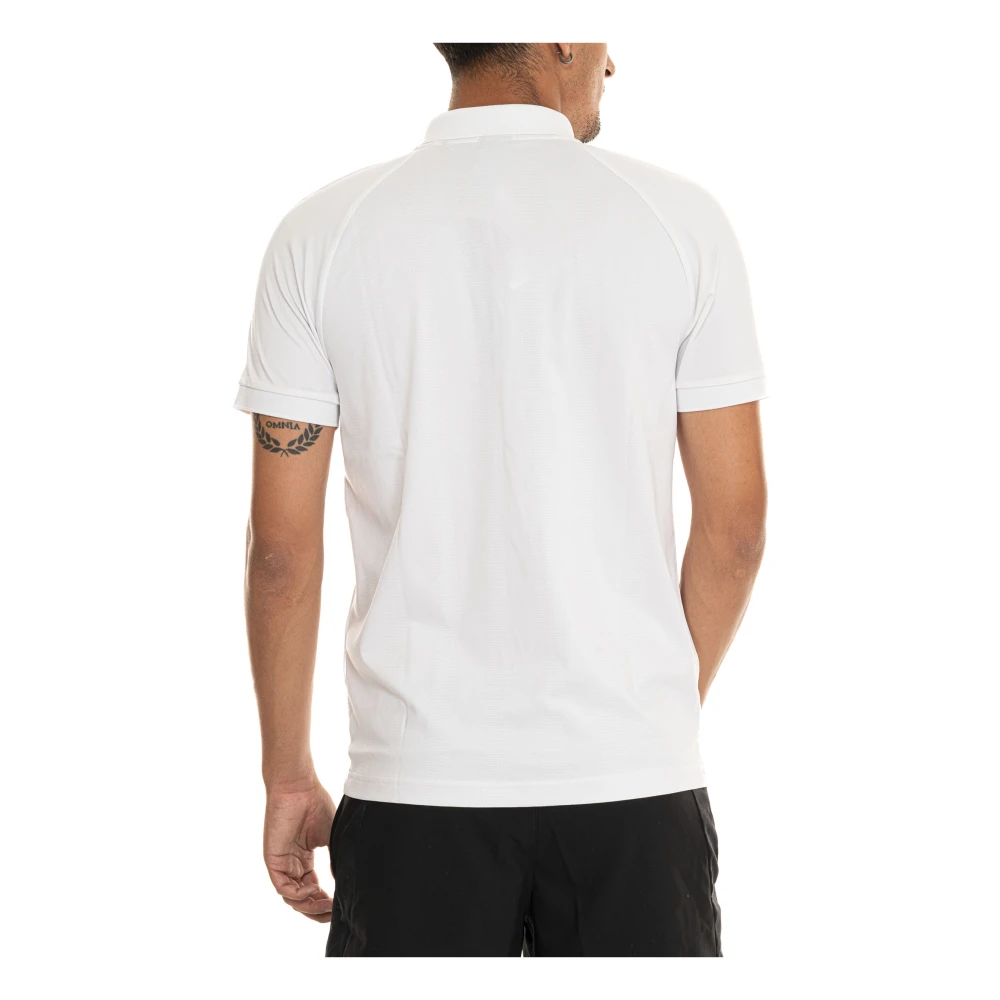 Boss Short Sleeve Polo Shirt met Halve Rits White Heren