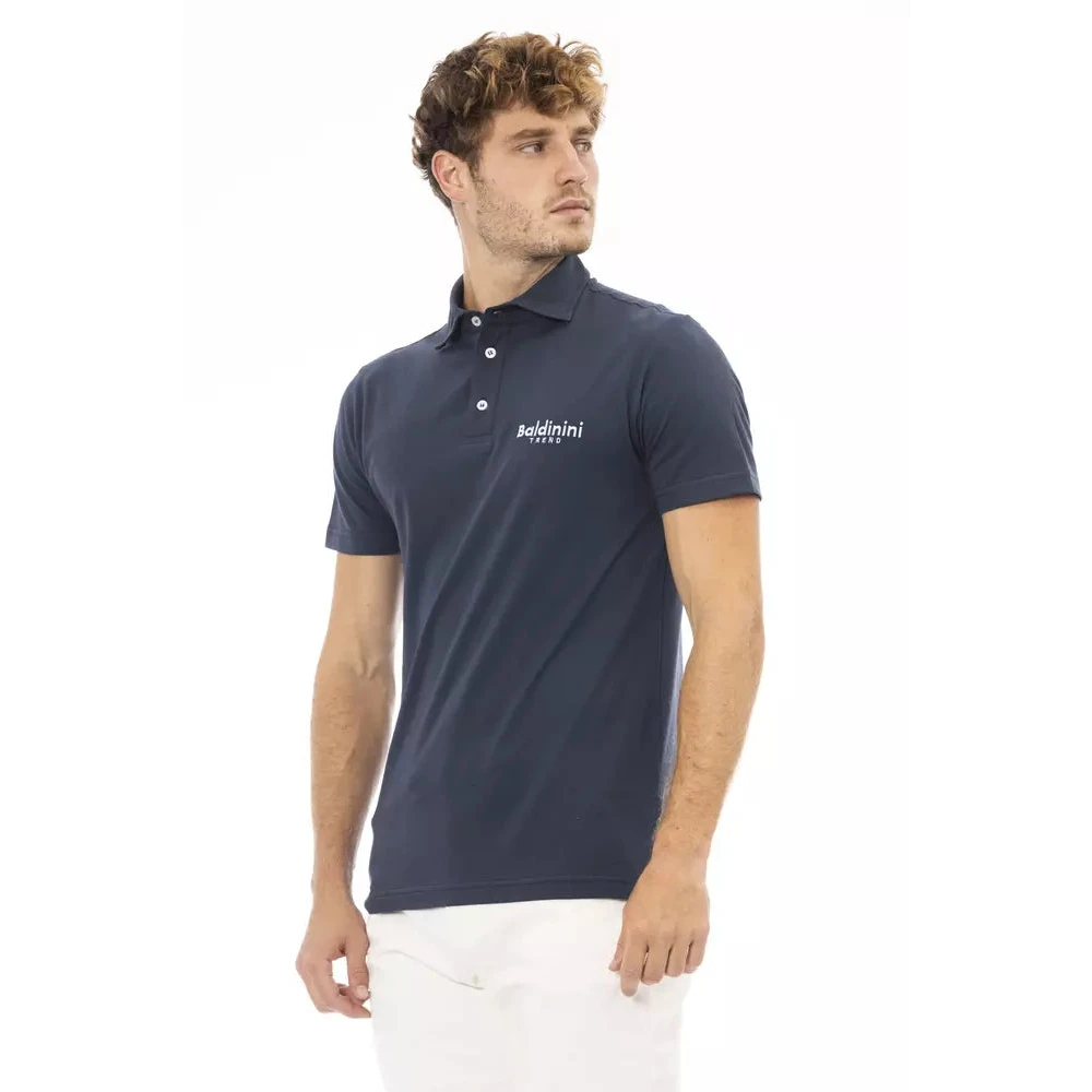 Baldinini Trendy Blauw Polo Shirt met Geborduurd Logo Blue Heren