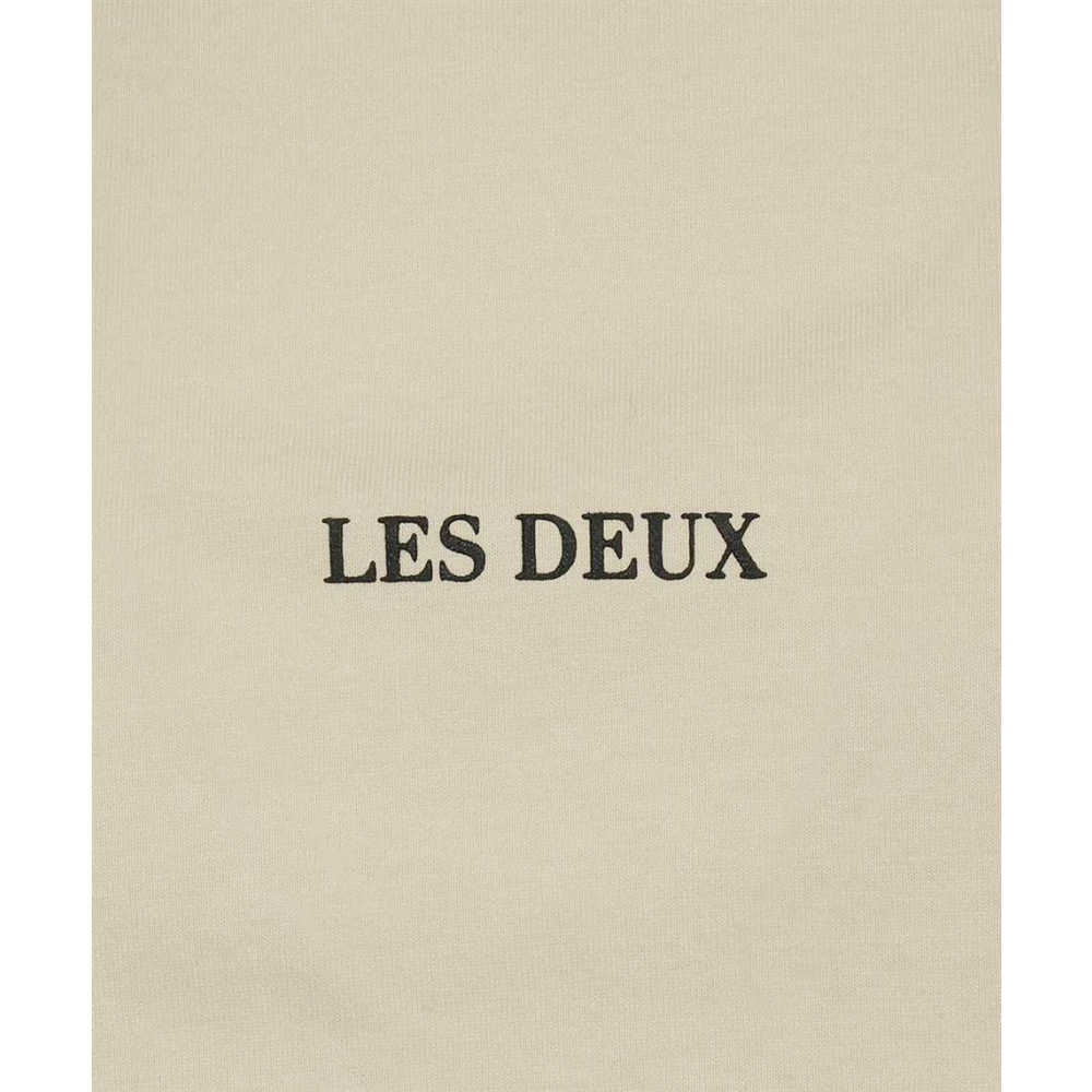 Les Deux Katoenen Crew-Neck T-Shirt Beige Heren