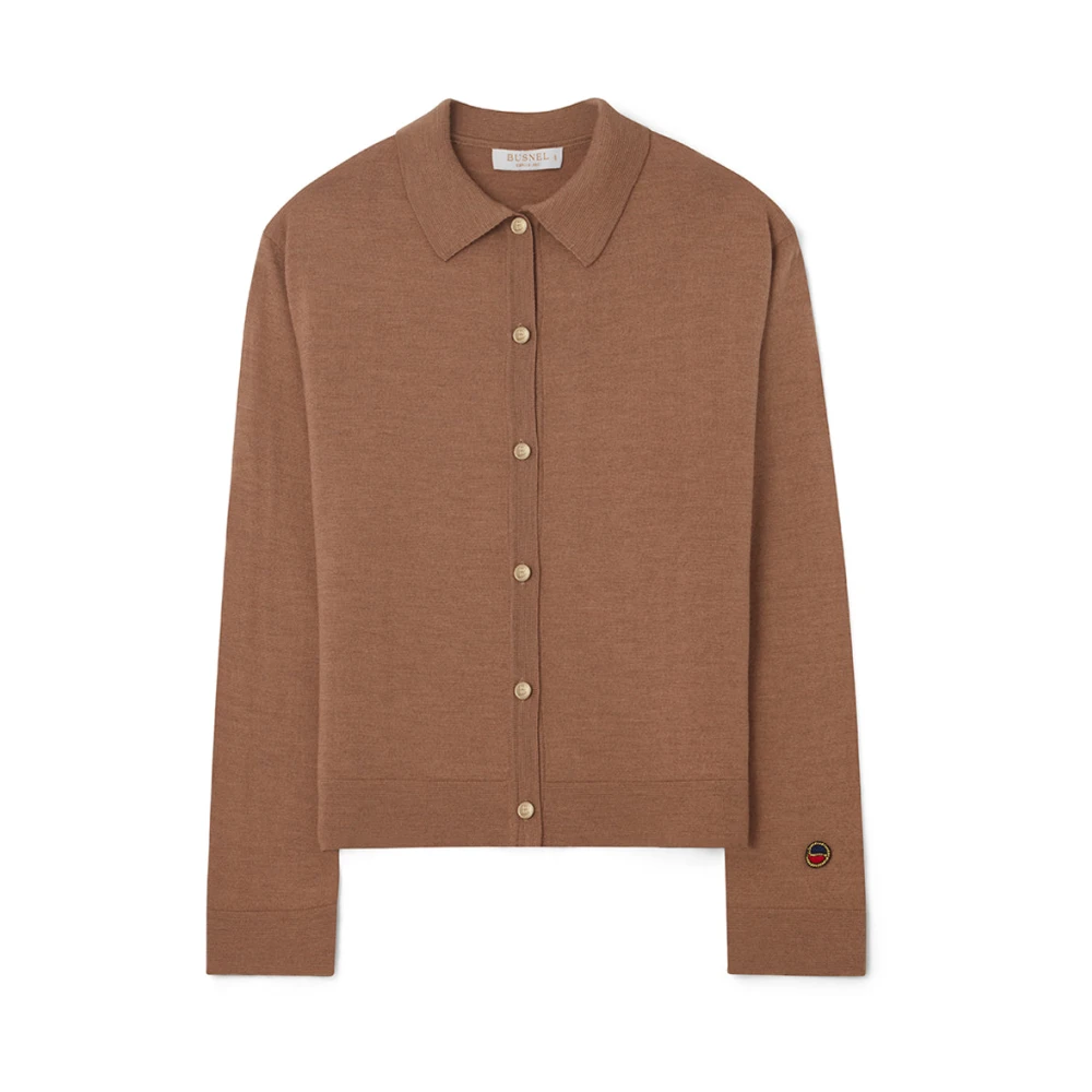 Busnel Tijdloze Angelika Cardigan van Merinowol Brown Dames