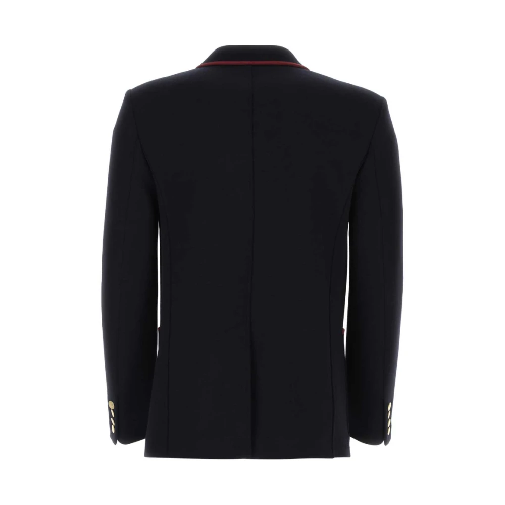 Valentino Getailleerde Single-Breasted Blazer Blue Heren