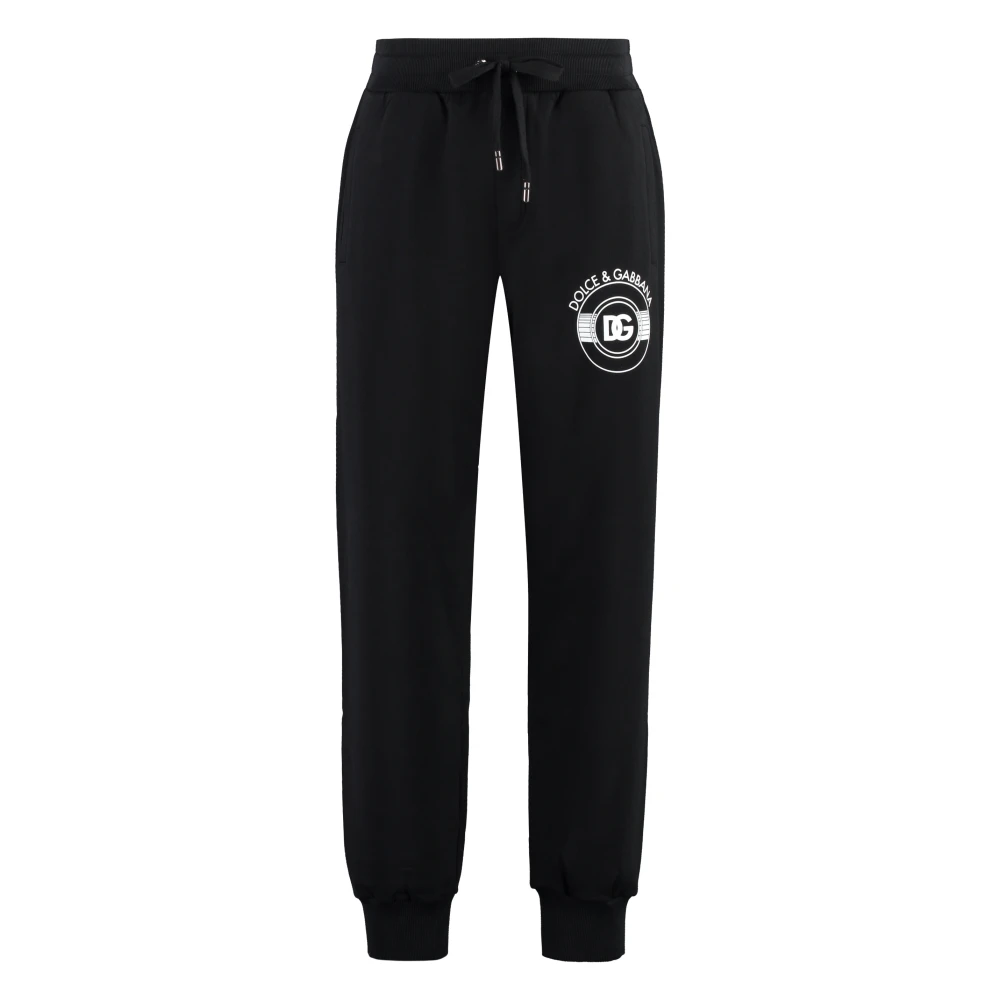 Dolce & Gabbana Katoenen Logo Sweatpants Black Heren