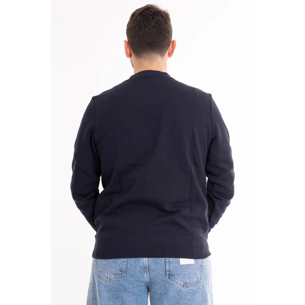 Tommy Hilfiger Logo Tipped Crewneck Sweater Blue Heren