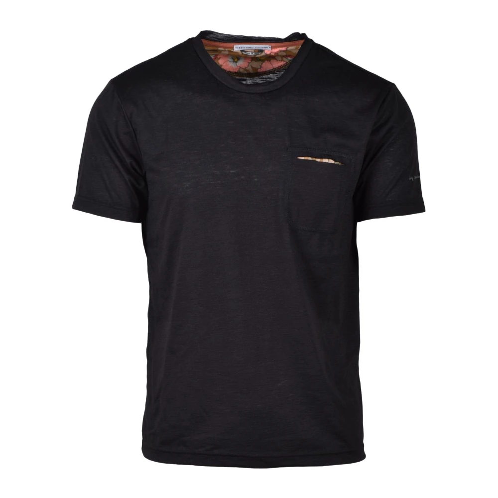Daniele Alessandrini Grijze T-shirt met polyestermix Black Heren