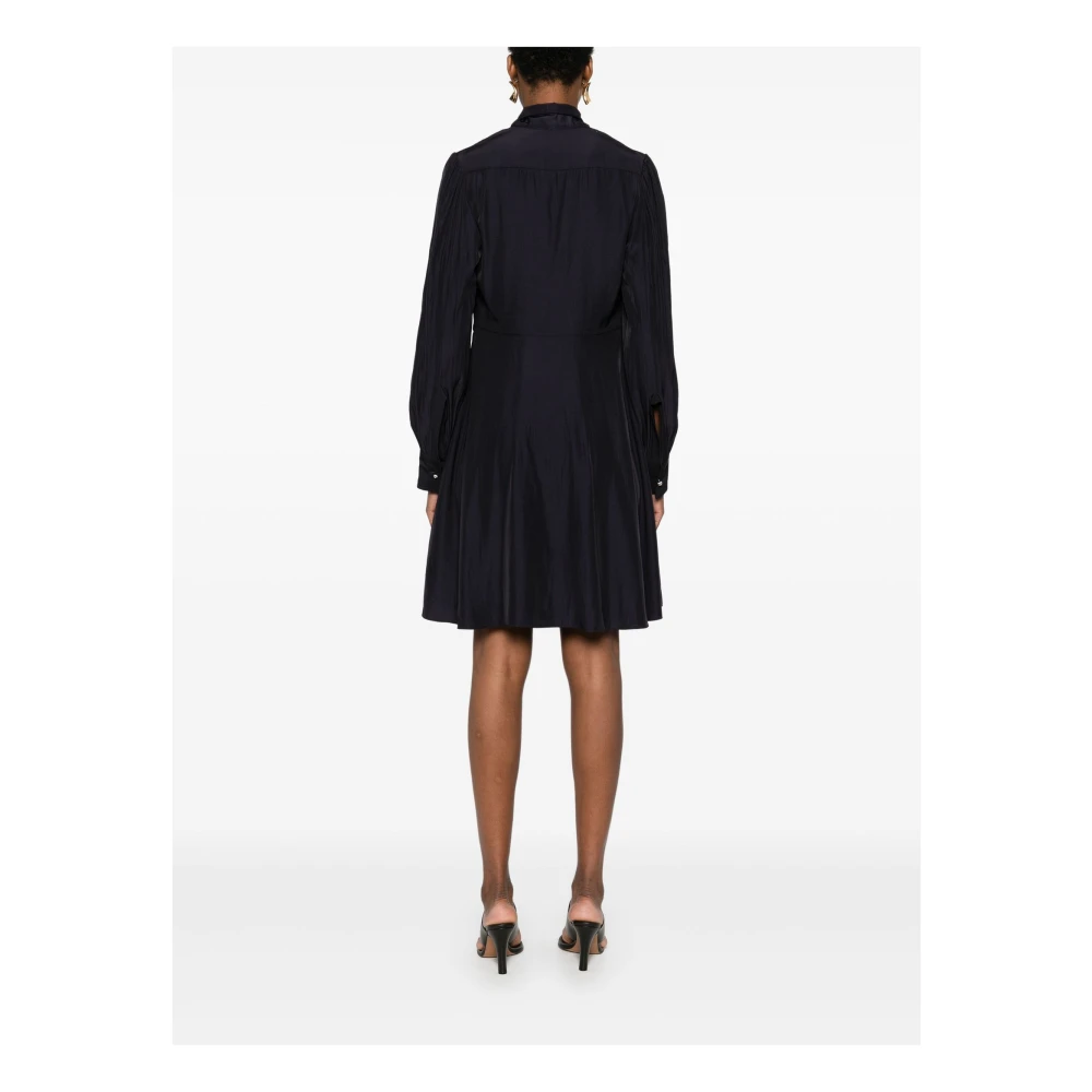 Lanvin Blauwe Gedrapeerde Mini Jurk Blue Dames
