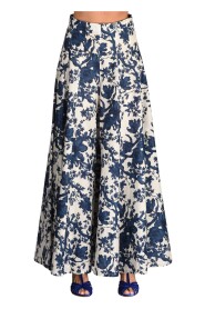 Lavi Couture Pantalone Fiori Blu/bianco Donna