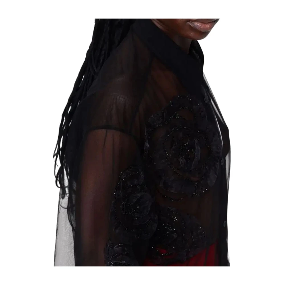 DES Phemmes Doorschijnende Elegante Overhemd Black Dames