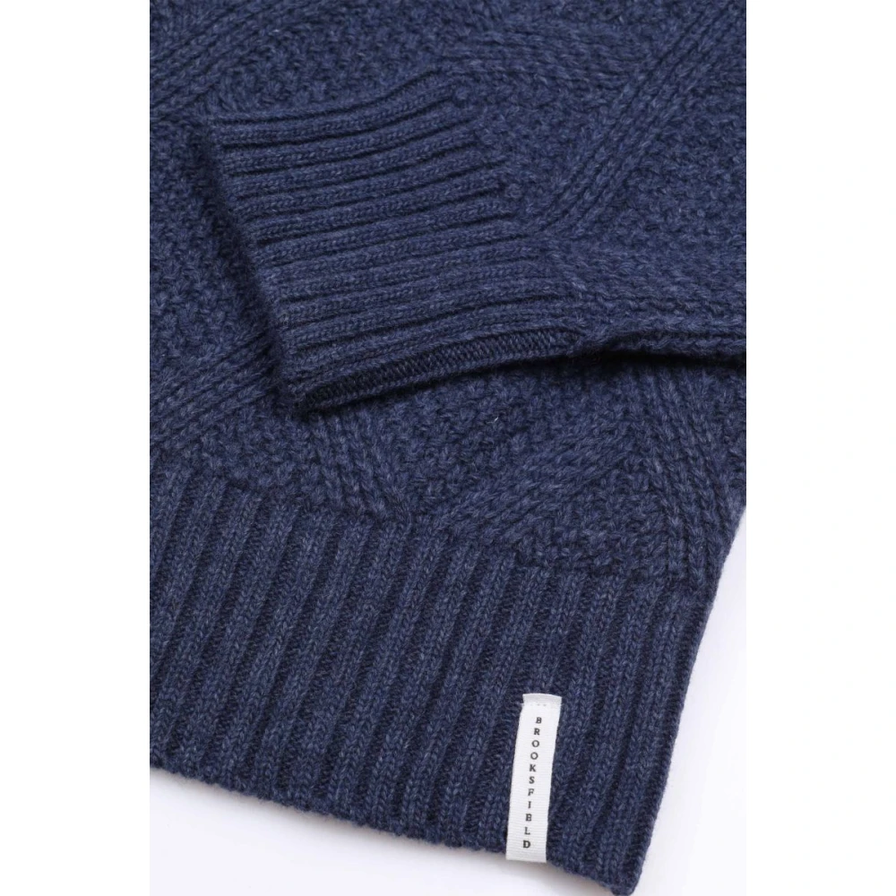 Brooksfield Blauwe Sweaters voor Mannen Blue Heren