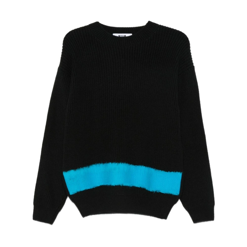 Msgm Men's Black Jumper For - Round-Neck Knitwear - L - Knitwear
