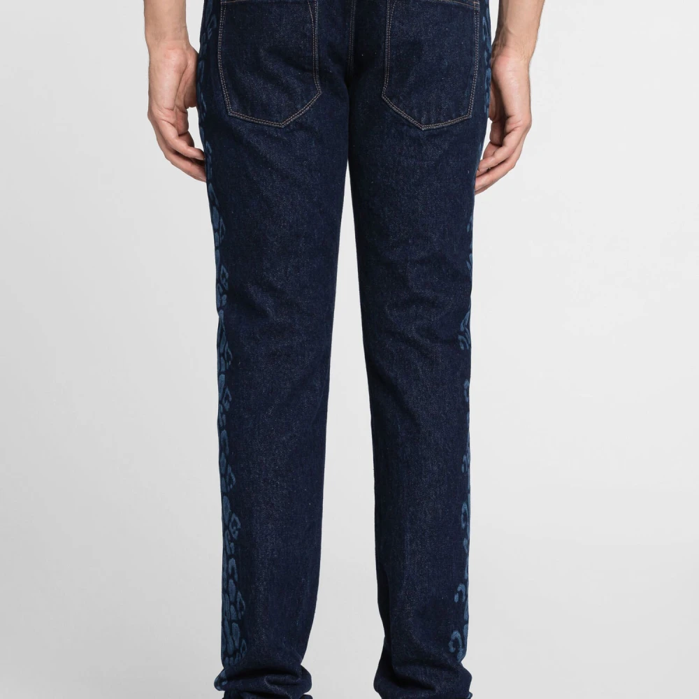 Roberto Cavalli Dierenprint Straight-Leg Jeans Blue Heren