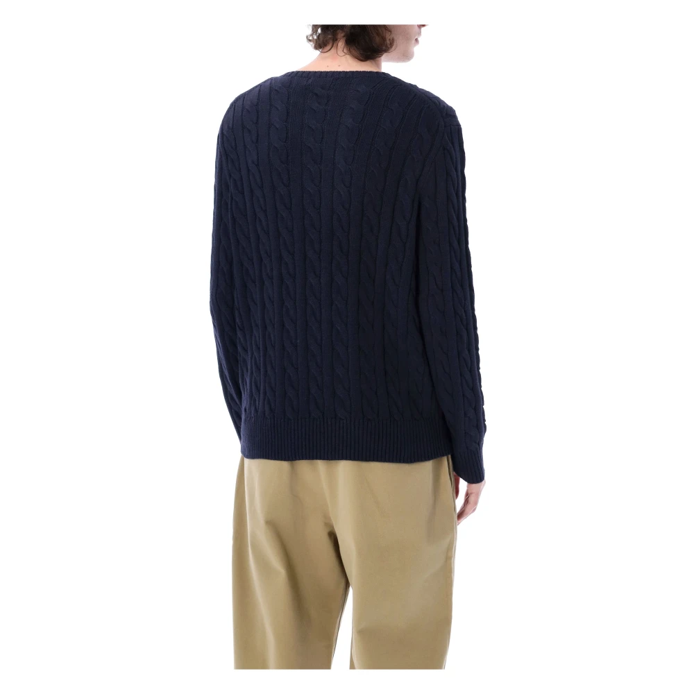 Ralph Lauren Kabel Gebreide Trui Blue Heren