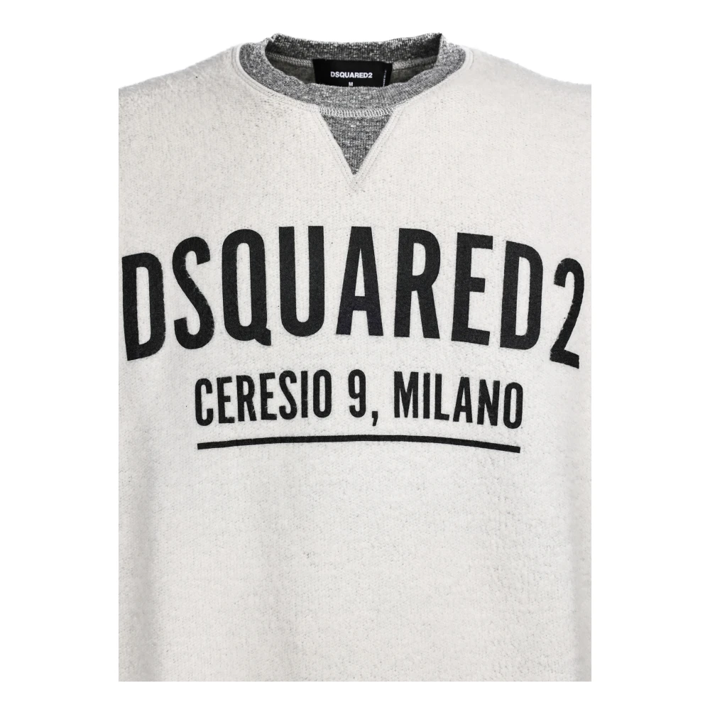 Dsquared2 Oversized Fit Sweatshirt in Wit White Heren