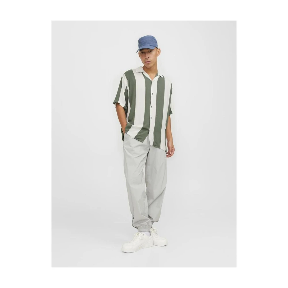 jack & jones Groene viscose korte mouwen overhemd Multicolor Heren