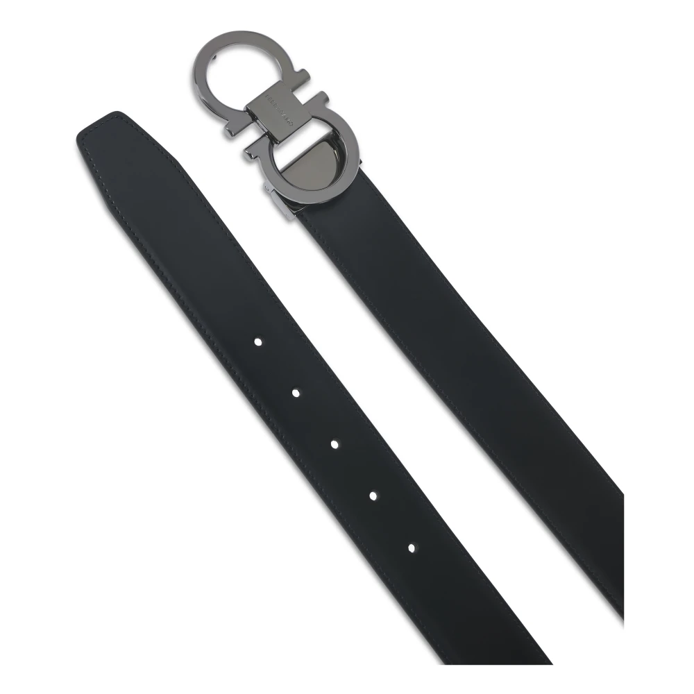 Salvatore Ferragamo Dubbele Gancini Riem Black Heren