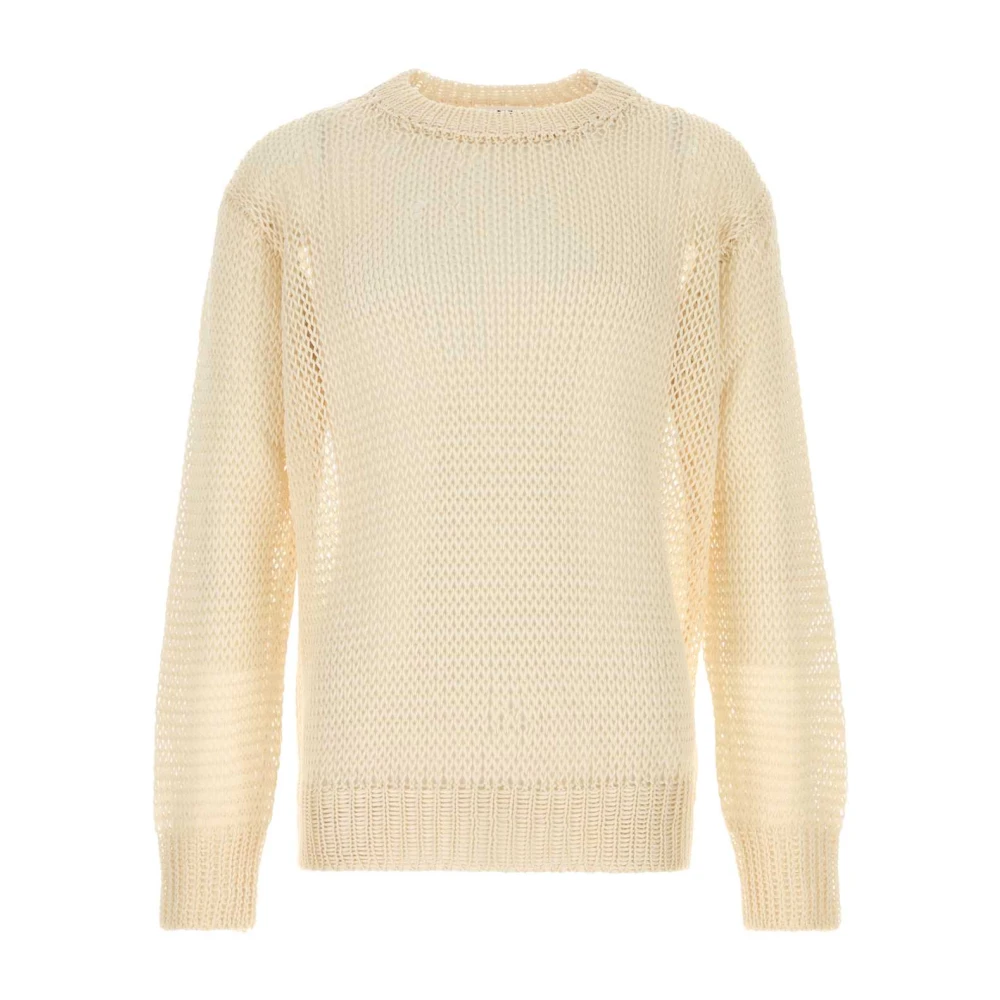 Jil Sander Crème gehaakte trui Yellow Heren