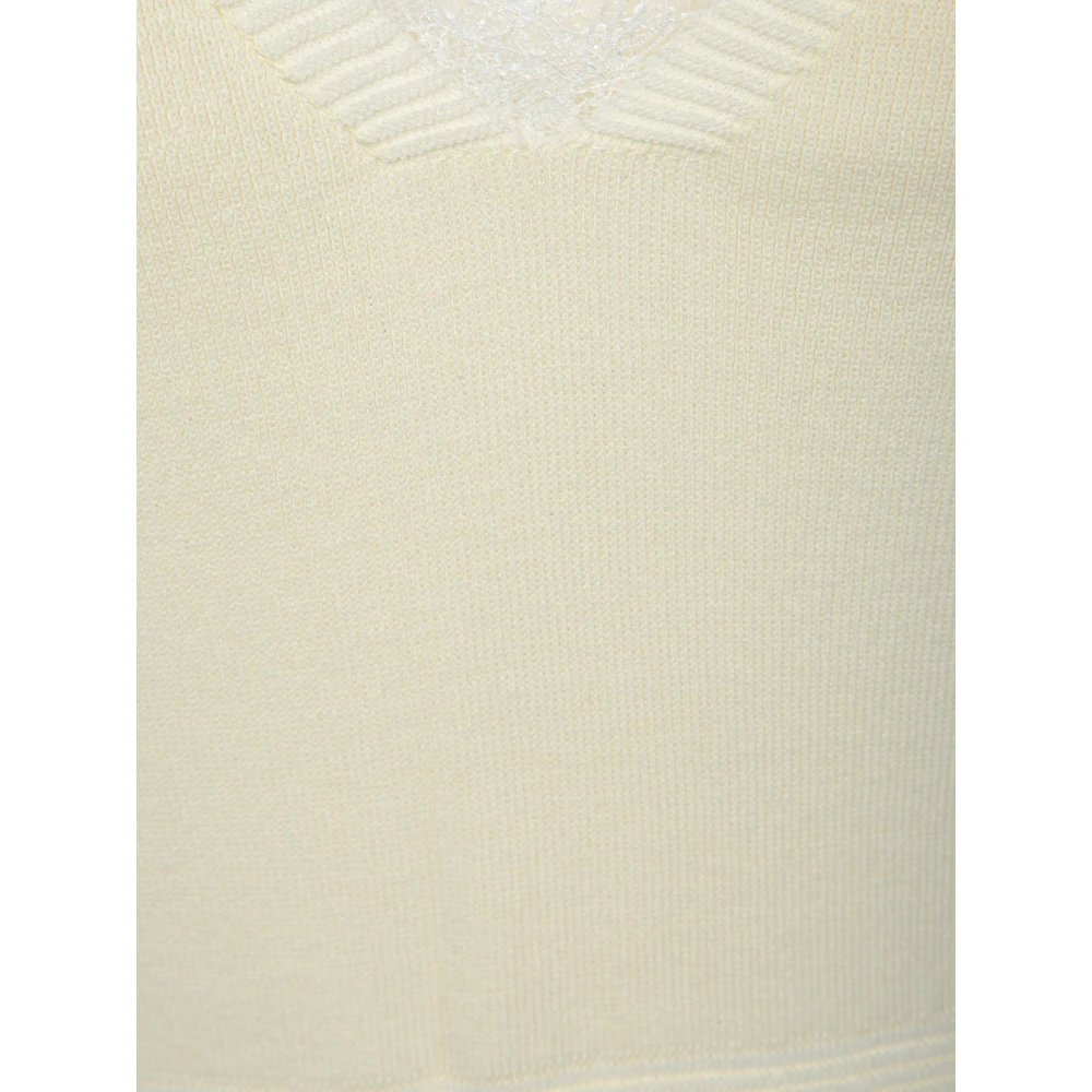 JW Anderson Ivory Lace V-Hals Vest White Dames