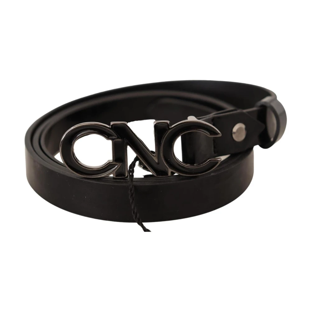 Costume National Women's Black Classic Logo Leather Belt