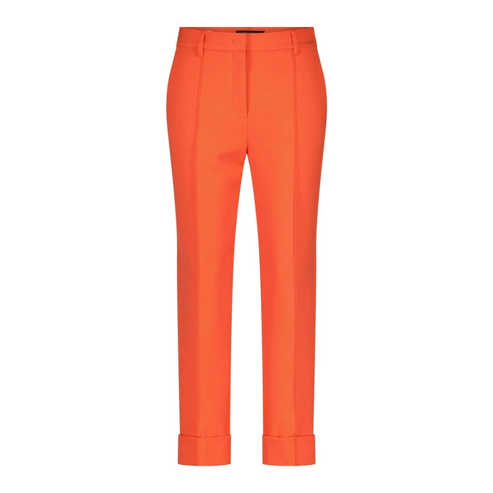 Marc Cain High-Waist Straight Leg Trousers Orange Dames
