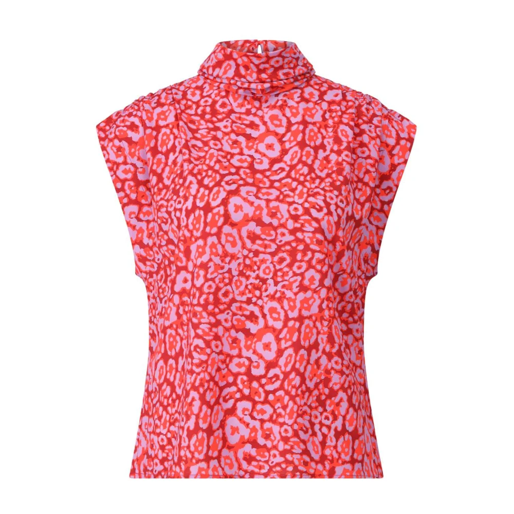 PATRIZIA PEPE Blouse met print en korte mouwen Red Dames