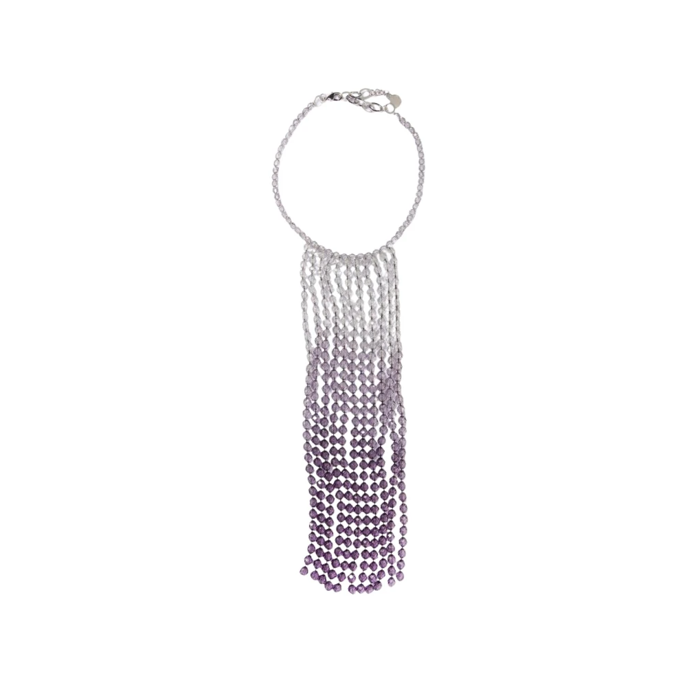 Emporio Armani Women's Grey Crystal Fringe Necklace