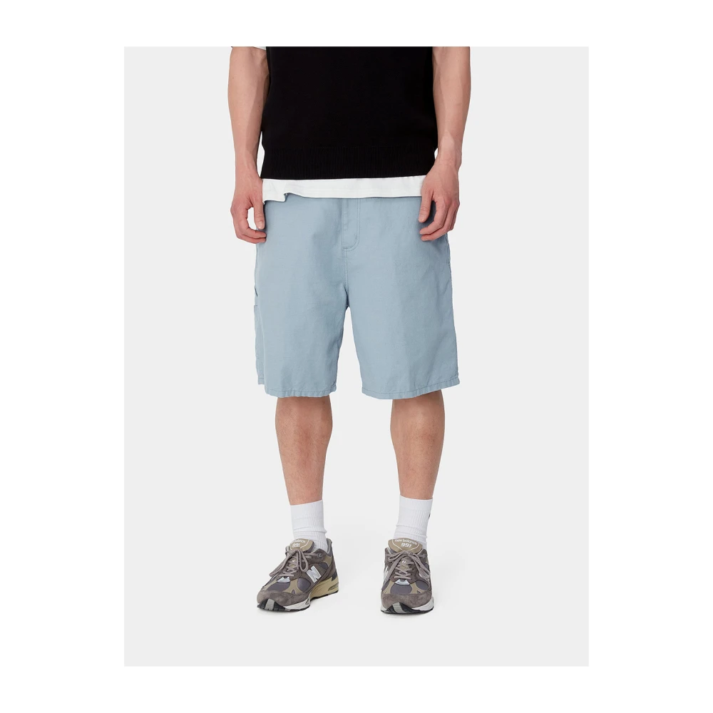 Carhartt WIP Relaxed Fit Katoen Linnen Shorts Blue Heren