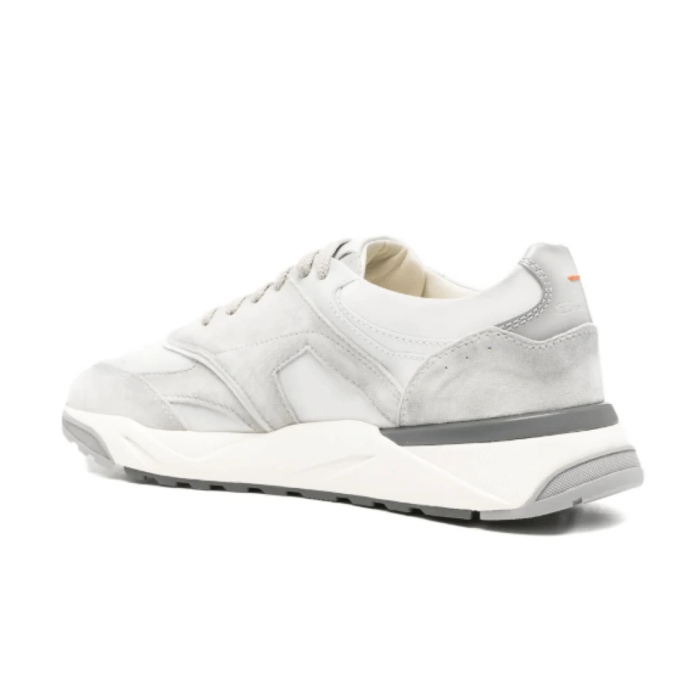 Santoni Panelled Leather Sneakers