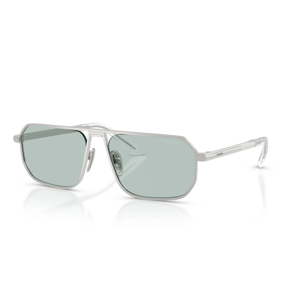 Prada Blue Man Pr A53s 27540N Sunglasses Steel Silver Pillow Normal - Image 3