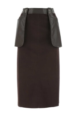 chocolate-synthetic-leather-skirt