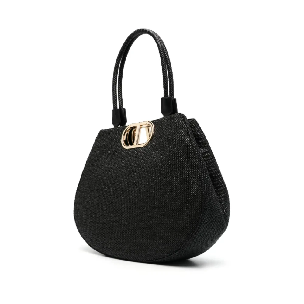 Twinset Geweven Handvat Tote Tas Zwart Black Dames