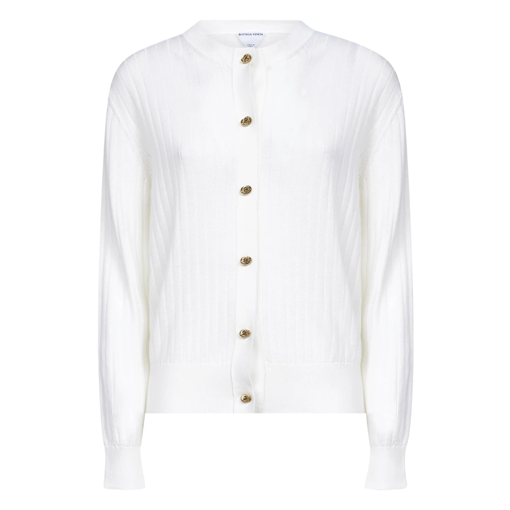 Bottega Veneta Women's White Gold Knot Jumper Ivory Wool - Cardigans - S - Knitwear