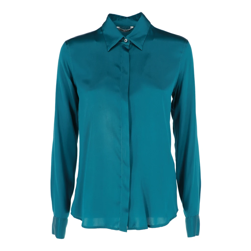 Caliban Casual Katoenen Overhemd voor Mannen Blue Dames