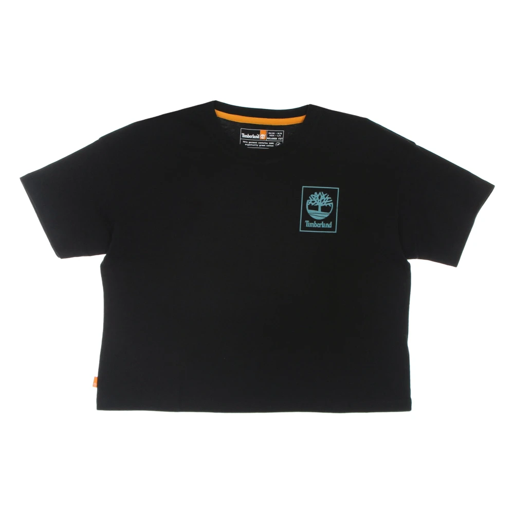Timberland Zwart Grafisch T-shirt Korte Mouw Shirt Black Dames
