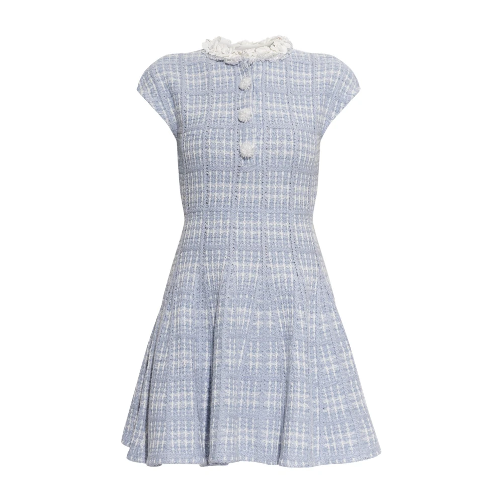 Self-Portrait Women's Blue Embellished Cotton-Blend Tweed Minidress UK Size 4 - Mytheresa - Image 2