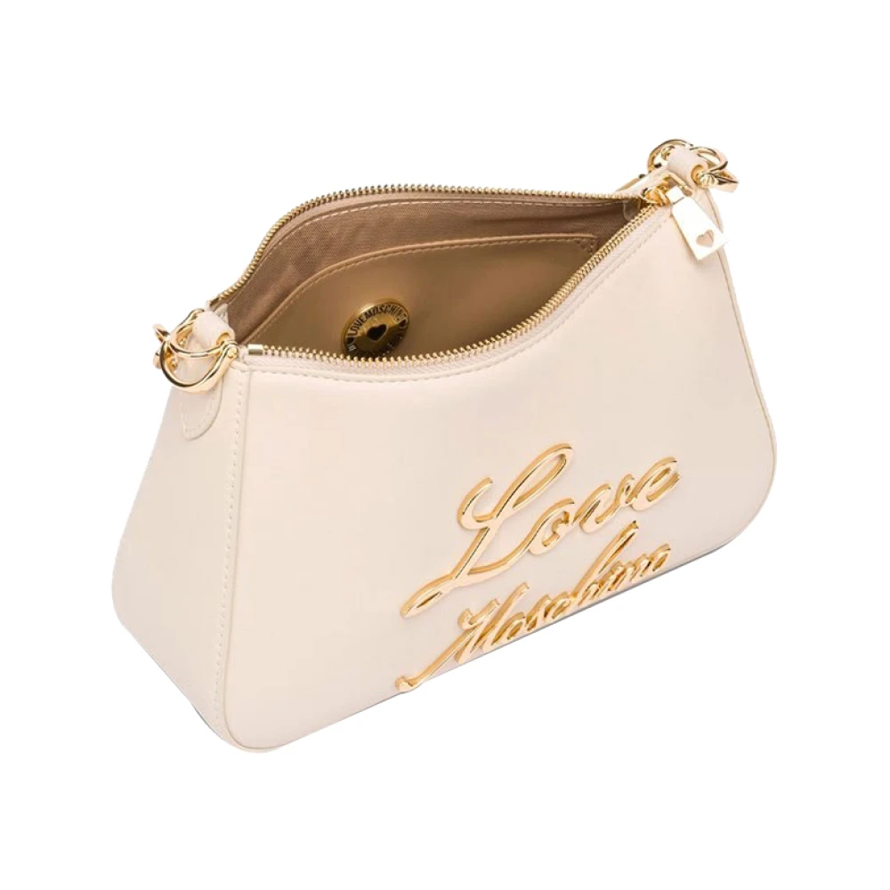 Moschino Ivoor Schoudertas Elegante Stijl Beige Dames