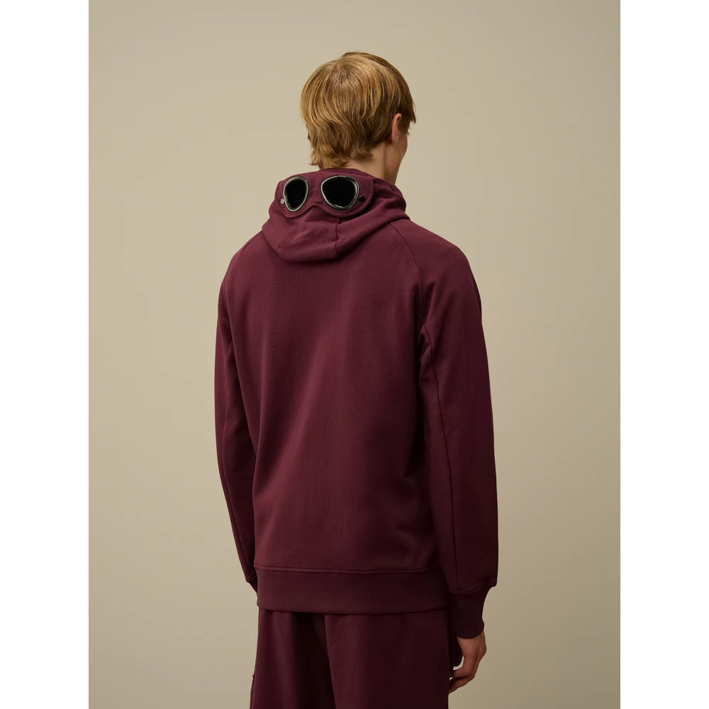C.P. Company Diagonal Raised Fleece Hoodie Sweater Purple Heren