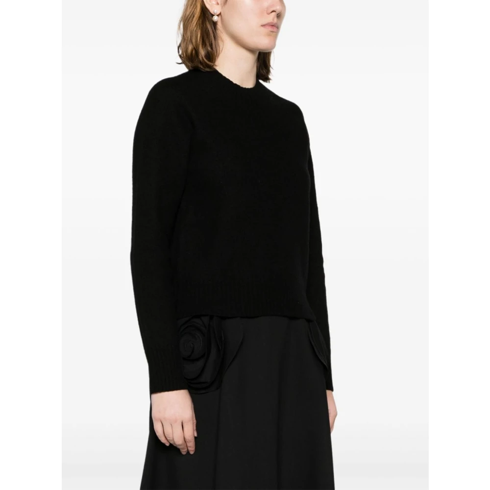 Jil Sander Zwarte Crew Neck Sweater Black Dames