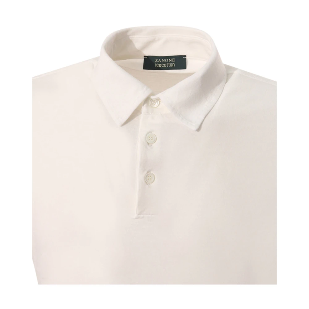 Zanone Witte Polo Shirt Icecotton Slim Fit Beige Heren