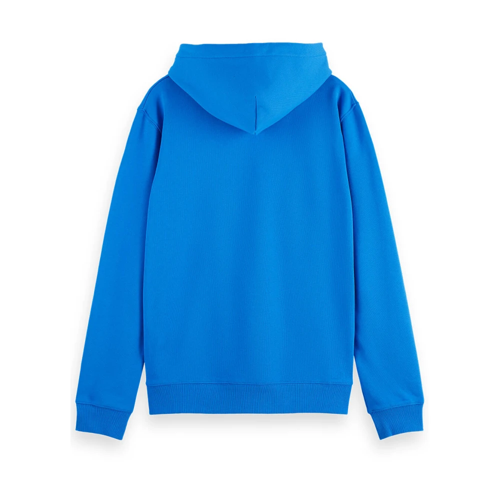Scotch & Soda Kern Badge Logo Hoodie Sweatshirt Blue Heren