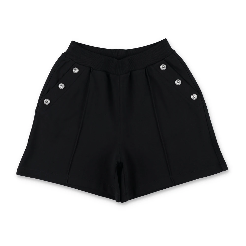 Balmain Svart/Silver High-Waisted Shorts Black, Flicka