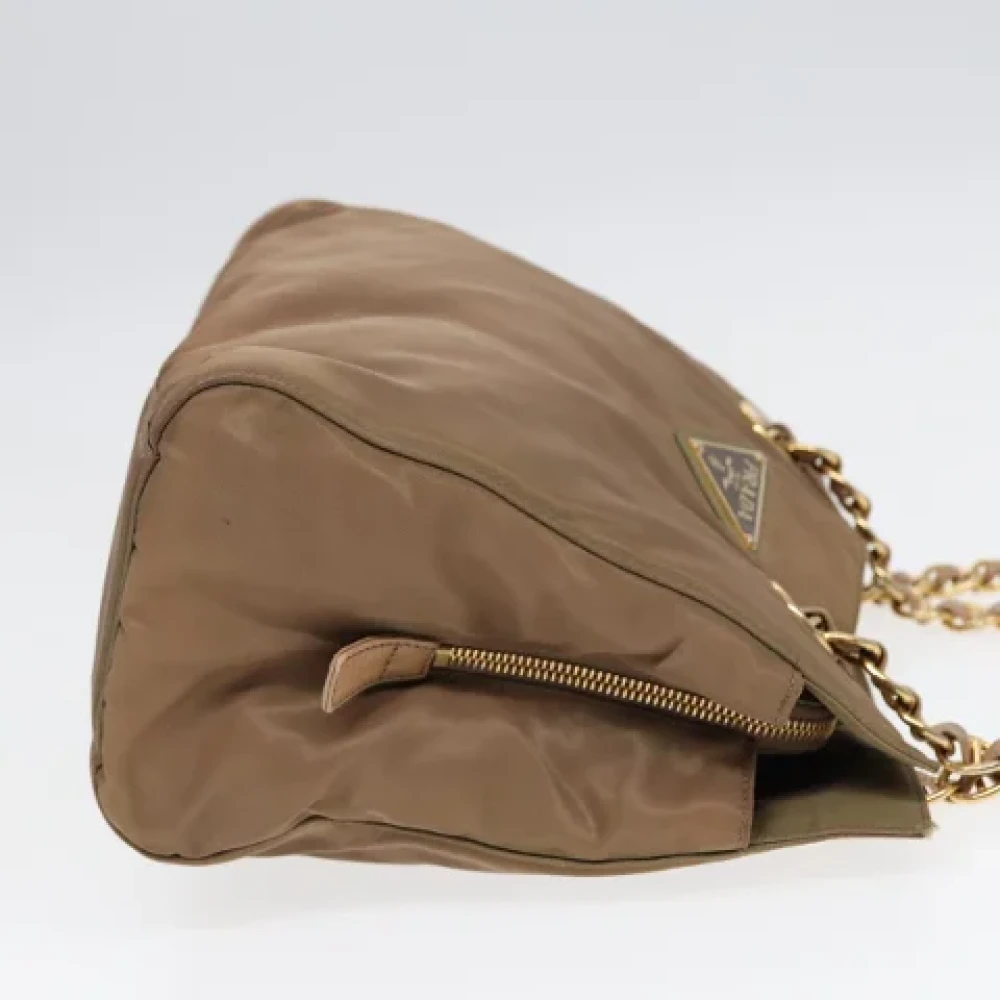 Prada Vintage Pre-owned Fabric prada-bags Beige Dames