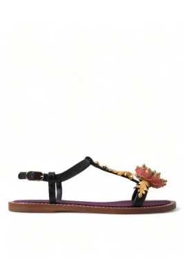 Eleganta platta sandaler med kristallutsmyckning