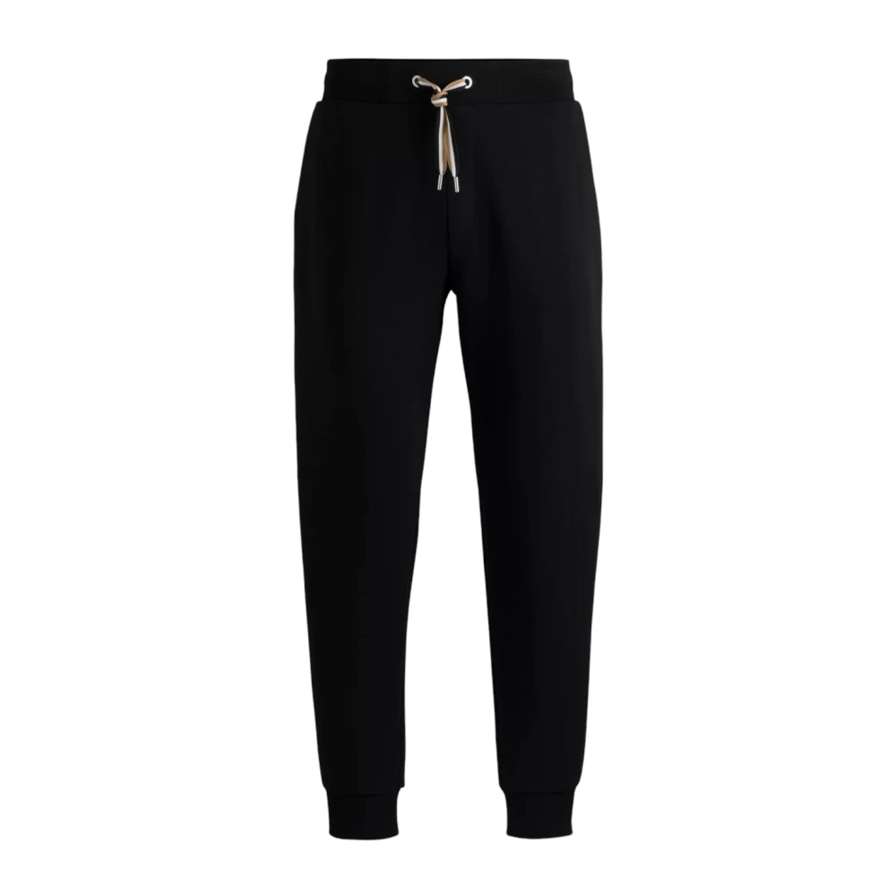 Hugo Boss Zwarte Katoenmix C-Larsen Jogger Broek Black Heren