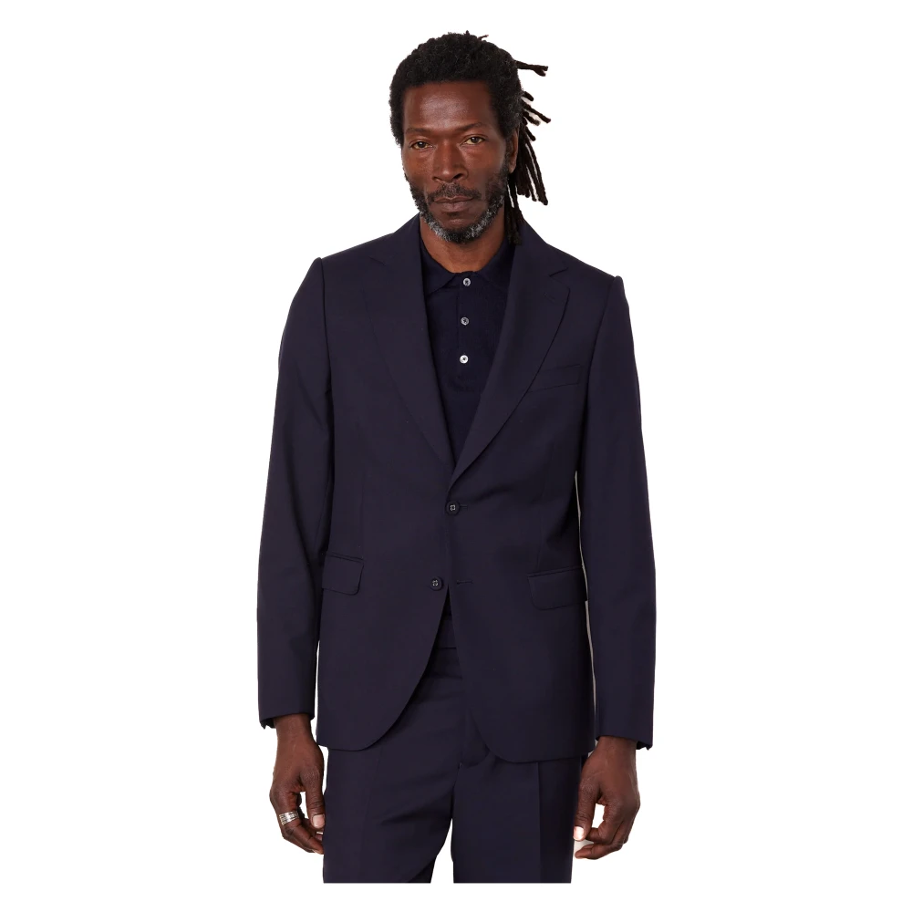 Officine Générale Blauwe Wol 3ply Jas Blue Heren